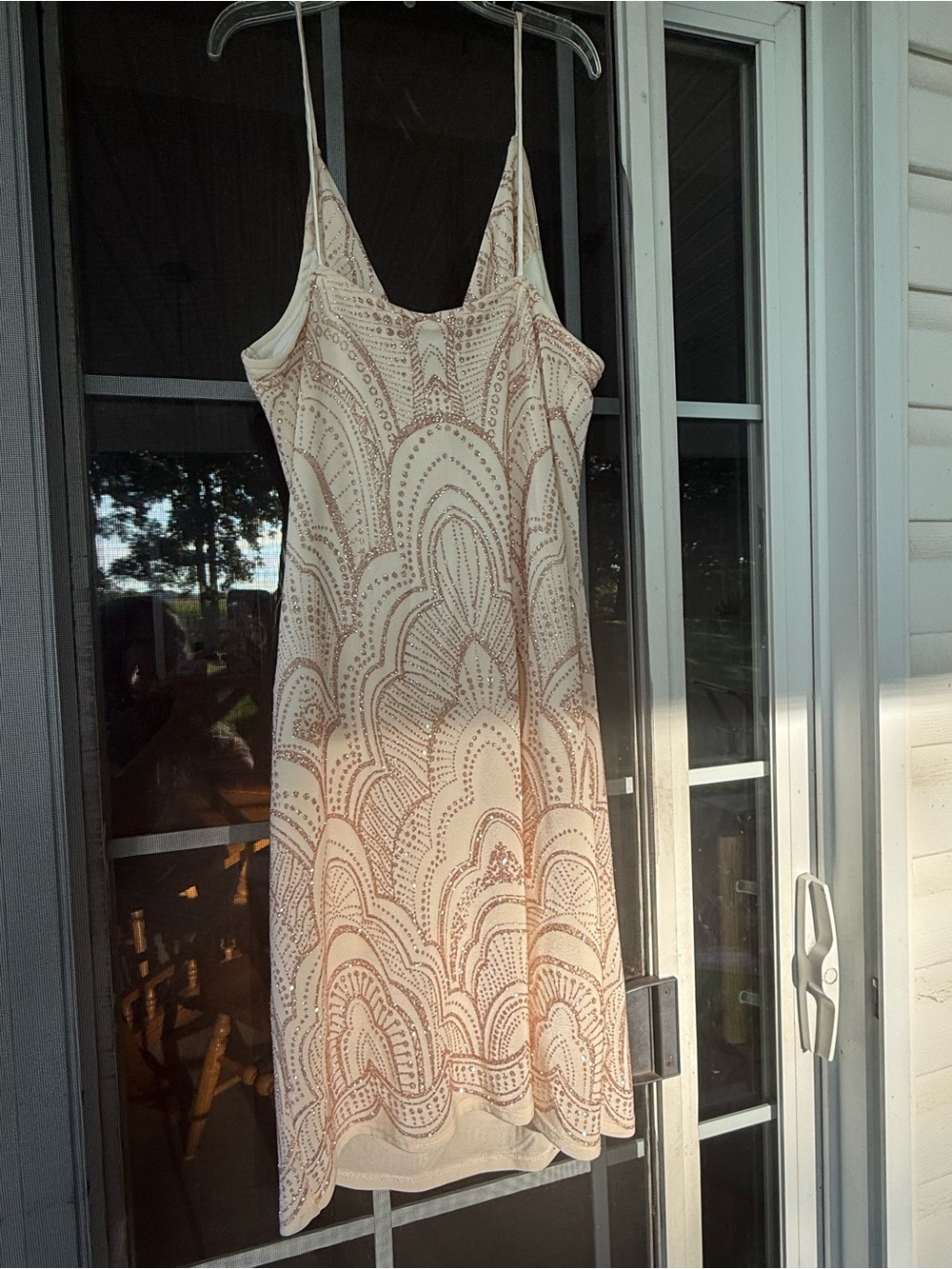 Jump Beige Printed Mini Slip Dress